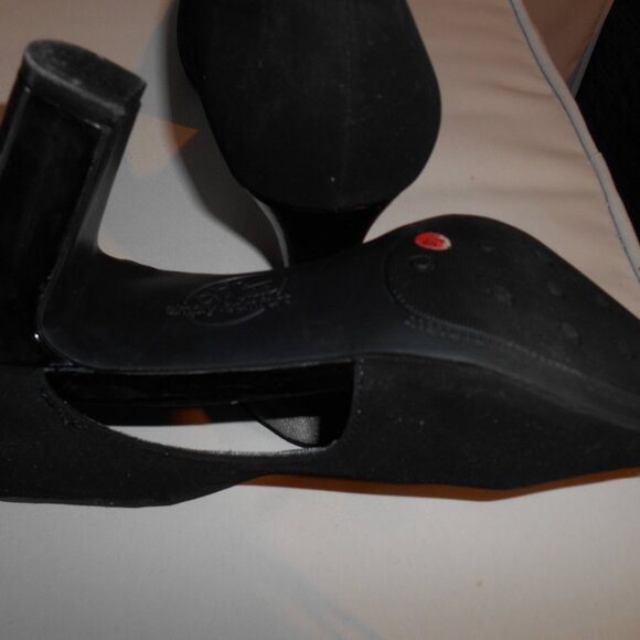 LIFESTRIDE BLACK SUEDE OPEN TOE HIGH HEEL SHOE SIZE 7.5 - Picture 6 of 7